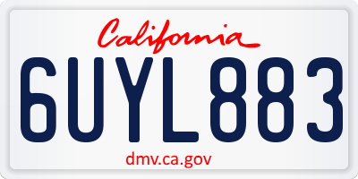 CA license plate 6UYL883