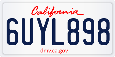 CA license plate 6UYL898
