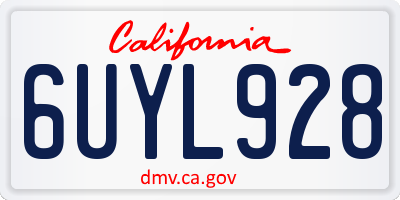CA license plate 6UYL928
