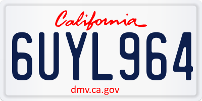 CA license plate 6UYL964
