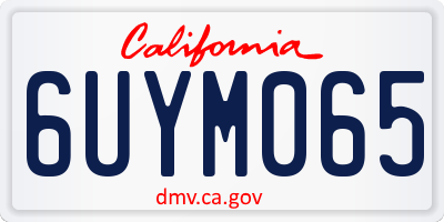 CA license plate 6UYM065