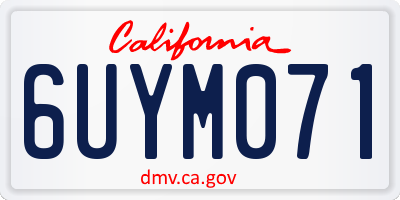 CA license plate 6UYM071