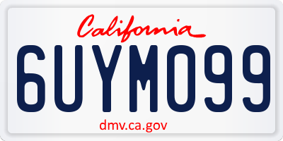 CA license plate 6UYM099
