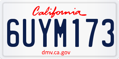 CA license plate 6UYM173
