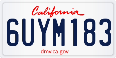 CA license plate 6UYM183