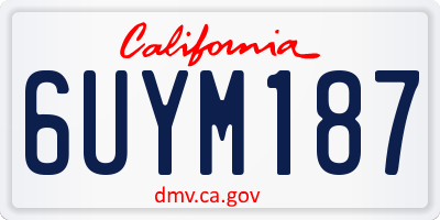 CA license plate 6UYM187