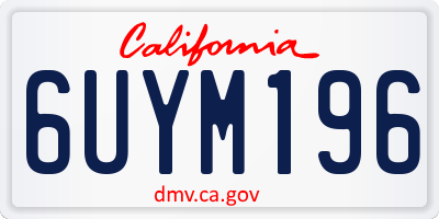 CA license plate 6UYM196