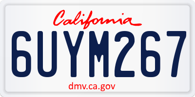 CA license plate 6UYM267