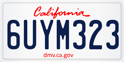 CA license plate 6UYM323