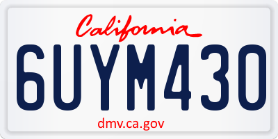 CA license plate 6UYM430