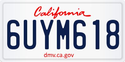 CA license plate 6UYM618