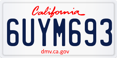 CA license plate 6UYM693