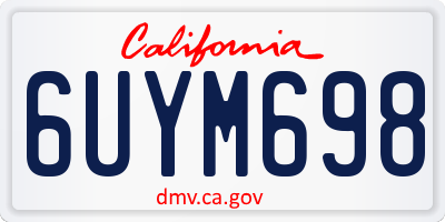 CA license plate 6UYM698