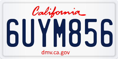 CA license plate 6UYM856