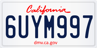CA license plate 6UYM997