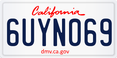 CA license plate 6UYN069