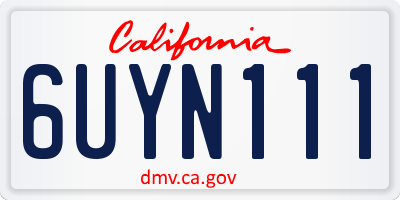 CA license plate 6UYN111