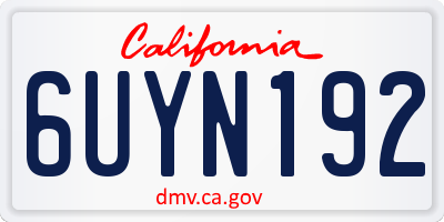 CA license plate 6UYN192
