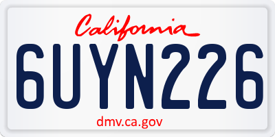 CA license plate 6UYN226