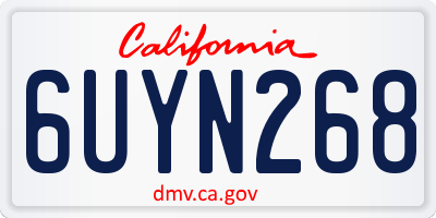 CA license plate 6UYN268