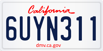 CA license plate 6UYN311