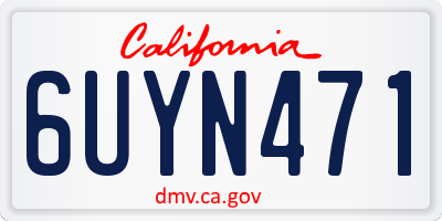 CA license plate 6UYN471