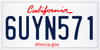 CA license plate 6UYN571