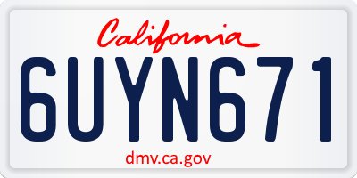 CA license plate 6UYN671
