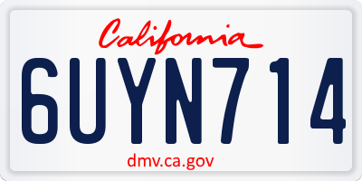 CA license plate 6UYN714