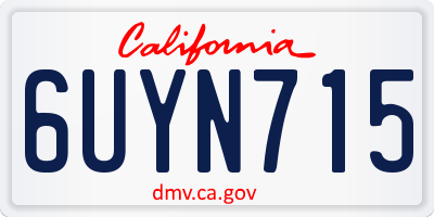 CA license plate 6UYN715