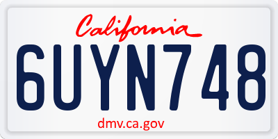 CA license plate 6UYN748