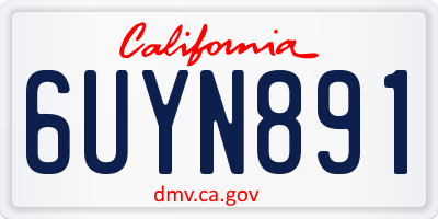 CA license plate 6UYN891