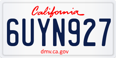 CA license plate 6UYN927