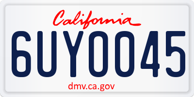 CA license plate 6UYO045