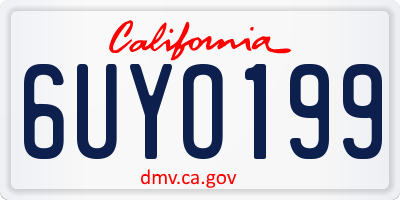 CA license plate 6UYO199
