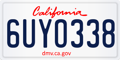 CA license plate 6UYO338