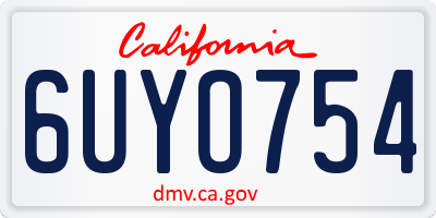 CA license plate 6UYO754