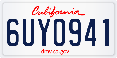 CA license plate 6UYO941