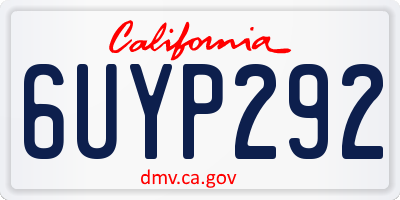 CA license plate 6UYP292