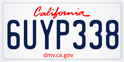 CA license plate 6UYP338