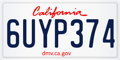 CA license plate 6UYP374