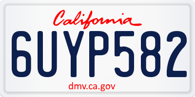 CA license plate 6UYP582