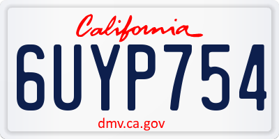 CA license plate 6UYP754