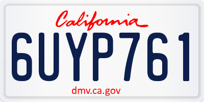 CA license plate 6UYP761