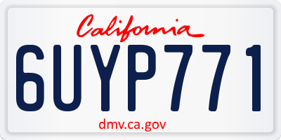 CA license plate 6UYP771