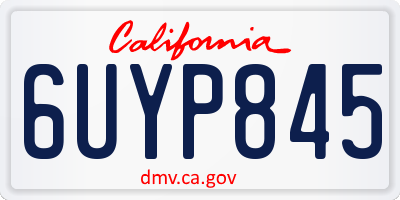 CA license plate 6UYP845
