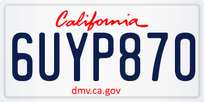 CA license plate 6UYP870