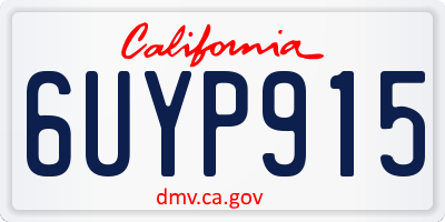 CA license plate 6UYP915