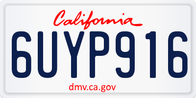 CA license plate 6UYP916