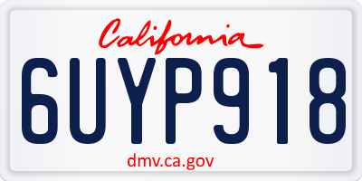 CA license plate 6UYP918